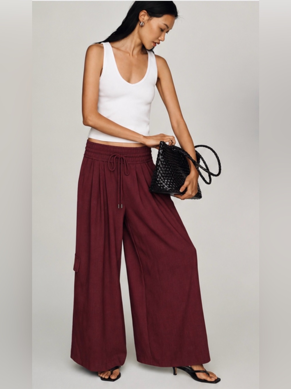 Maeve by Anthropology Weekender Trousers in Burgundy